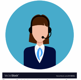 Woman with a call center headset (vector graphic style)