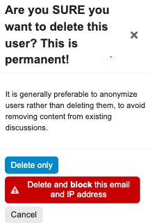 "Delete and block this email and IP address"