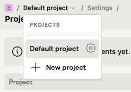 Project dropdown