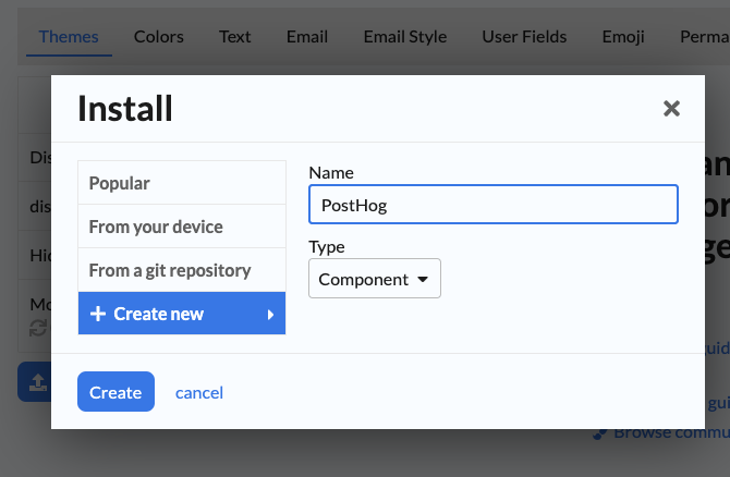 Create a new Theme Component